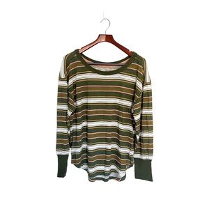 Pilcro Multicolor Striped Long Sleeve Top